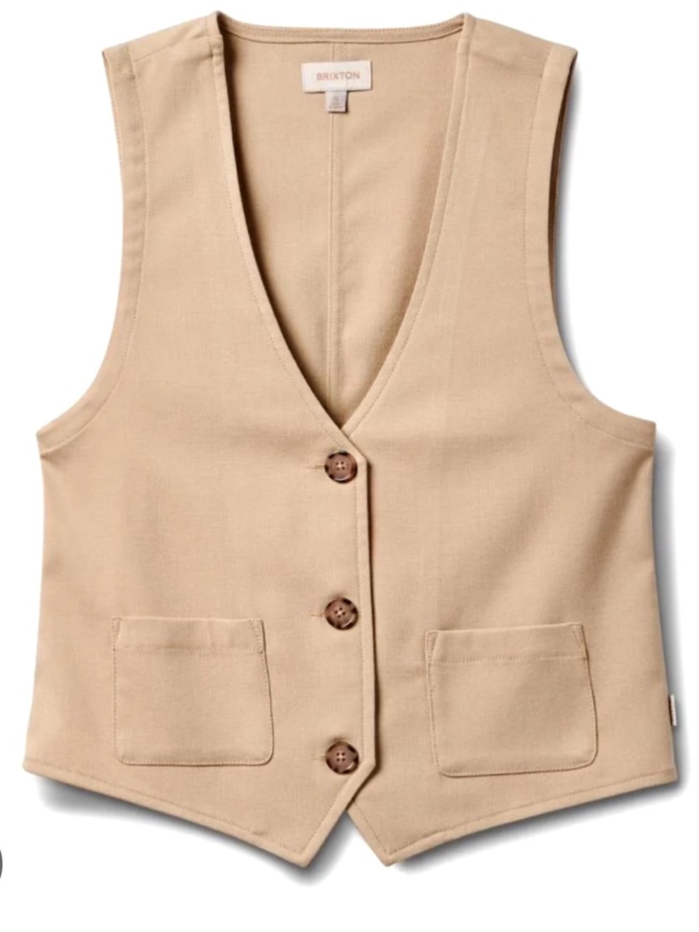 Brixton Women's small retro Vest in safari